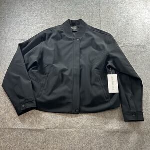 Athleta Jacket Women’s Large Crop Endless Bomber Fully Lined Black